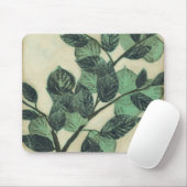 Tapis De Souris Feuilles et succursales sur Arrière - plan de crèm (Avec souris)