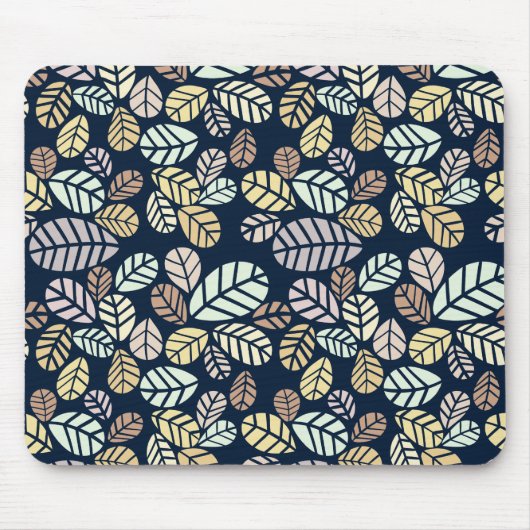 Tapis de souris Feuilles Pastel (Devant)