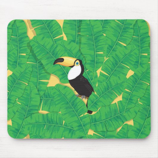 Tapis De Souris Feuilles toucans et bananes (Devant)
