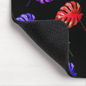 Tapis De Souris Feuilles tropicaux Arrière - plan noir Mousepad (Coin)