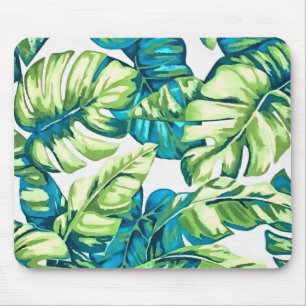 Tapis De Souris Feuilles tropicaux colorés de Banana et Monstera