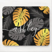 Tapis De Souris Feuilles tropicaux d'or (Devant)