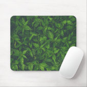 Tapis De Souris Feuilles Vertes Foncées (Avec souris)