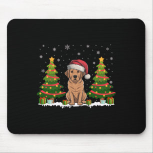 Tapis De Souris Feux d'arbre de Noël Feu de Noël du chien du Labra