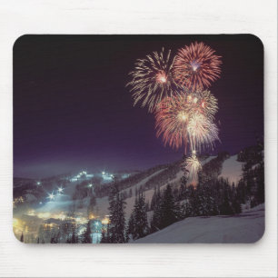Tapis De Souris Feux d'artifice au Big Mountain Resort à Whitefish