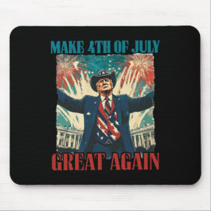 Tapis De Souris Feux d'artifice Drôle Trump Américain Faire 4 Juil