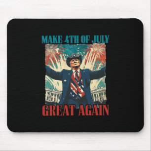 Tapis De Souris Feux d'artifice Drôle Trump Américain Faire 4 Juil