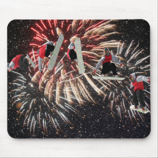 Tapis De Souris Feux d'artifice Mousepad de surf des neiges