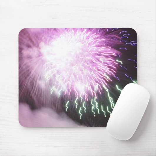 Tapis De Souris Feux d'artifice Mousepad - feux d'artifice violets (Avec souris)