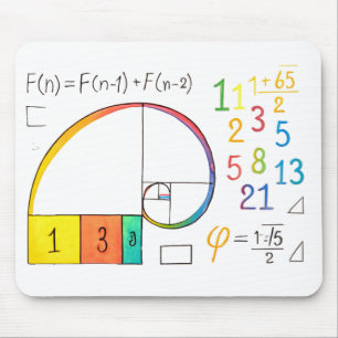Tapis De Souris Fibonacci Spiral Math Mousepad