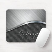 Tapis De Souris Fibre de carbone et métal brossé 4 mousepads (Avec souris)