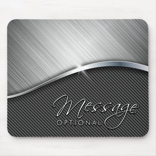 Tapis De Souris Fibre de carbone et métal brossé 4 mousepads (Devant)