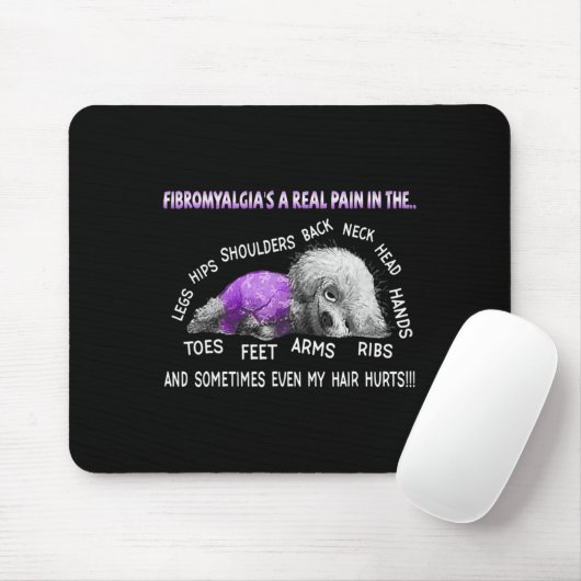 Tapis De Souris Fibromyalgie : une véritable douleur Bichon Frise (Avec souris)