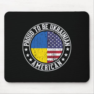 Tapis De Souris Fier d'être Ukrainien Couleurs du drapeau américai