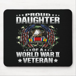 Tapis De Souris Fier Fille D'Une Deuxième Guerre Mondiale Vétéran