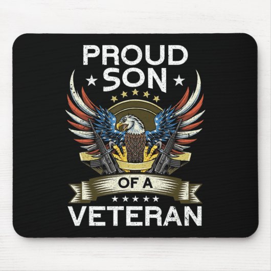 Tapis De Souris Fier Fils D'Un Vétéran Américain Drapeau Fier Ve A (Devant)