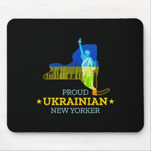 Tapis De Souris Fier New-Yorkais ukrainien - Carte de New York et