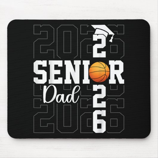 Tapis De Souris Fier Père Cl De 2026 Basketball Senior Papa Grad (Devant)