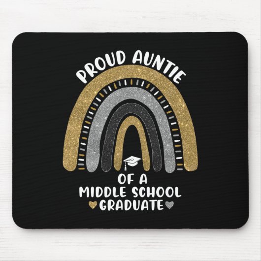 Tapis De Souris Fier Tante D'Un Diplômé Du Secondaire Arc-En-Ciel (Devant)