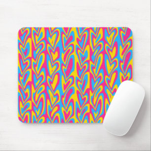 Tapis De Souris Fière de la pansexualité groovy trippy squiggly qu
