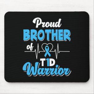 Tapis De Souris Fière Frère D'Un Guerrier De T1D Diabète Diabétiqu