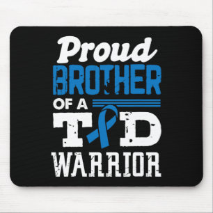 Tapis De Souris Fière Frère D'Un Guerrier Du T1D Sensibilisation A