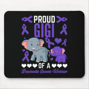 Tapis De Souris Fière Gigi D'Un Cancer Pancréatique Éléphants Sout