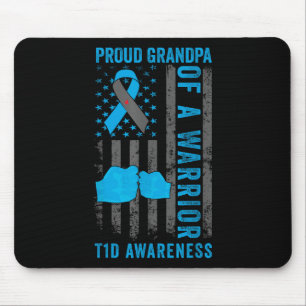 Tapis De Souris Fière Grand-Père D'Un Guerrier T1D Type 1 Diabète