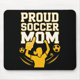 Tapis De Souris Fière mère de footballeur Support de fans joyeux p