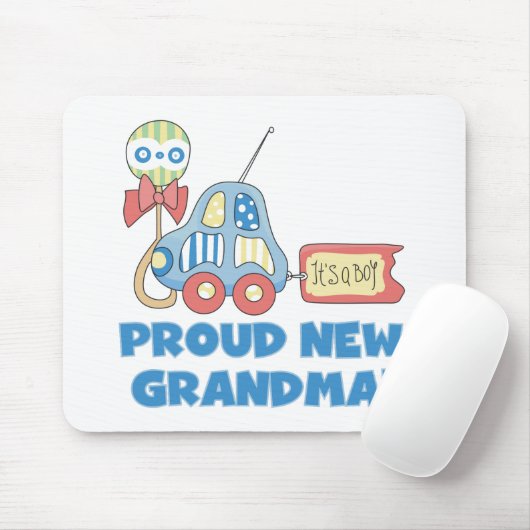 Tapis De Souris Fière nouvelle grand-mère-C'est un garçon Tshirts (Avec souris)
