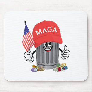 Tapis De Souris Fière poubelle Trump Supporter Trash Can Cartoon F