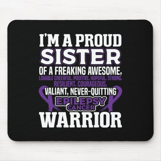 Tapis De Souris Fière Soeur Epilepsie Sensibilisation Femmes Ribb  (Devant)