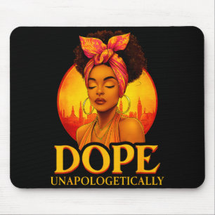 Tapis De Souris Fièrement Histoire Noire Afro Mélanine Fille W