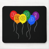 Tapis De Souris Fiers ballons couleur LGBTQ Pride - Noir (Devant)