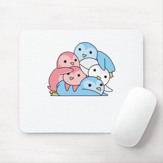 Tapis De Souris Fierté Drapeau Transgenre Lgbtq Cute Penguin (Avec souris)