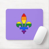 Tapis De Souris Fierté LGBT fleur de lis (Avec souris)