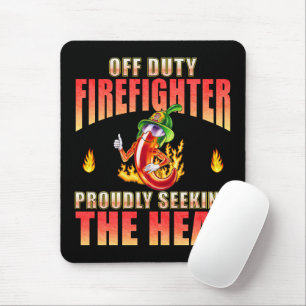 Tapis De Souris Fiery Red Volunteer Firefighter Chili Vertical