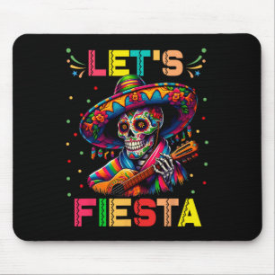 Tapis De Souris Fiesta Drôle Crâne de sucre Jouer de la guitare Ci