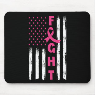 Tapis De Souris Fight Breast Cancer Américain Drapeau Cancer du se