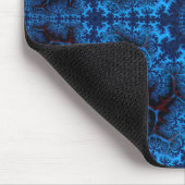 Tapis De Souris Filigree fractale bleu moody avec votre monogramme (Coin)