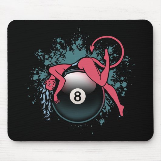 Tapis De Souris Fille 8-Ball de diable (Devant)