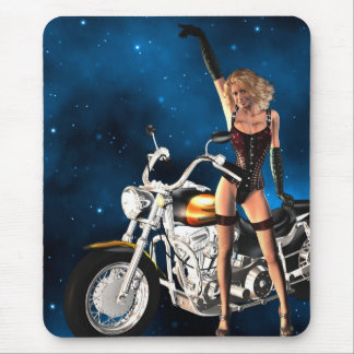 Tapis De Souris Fille à moto