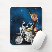 Tapis De Souris Fille à moto (Avec souris)