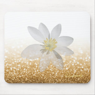 Tapis De Souris Fille adorable, Marguerite, Glitterie, Bokeh, Pers