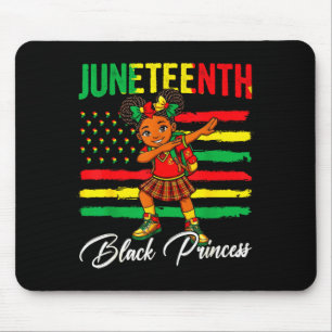 Tapis De Souris Fille afro Juneteenth faisant le dab princesse noi