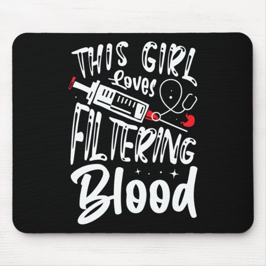 Tapis De Souris Fille aime Filtrer sang Rein Dialyse Infirmière (Devant)