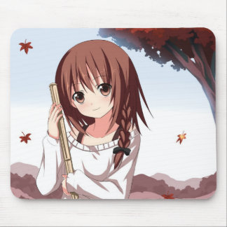 Tapis De Souris Fille automnale Mousepad de Momiji de feuille