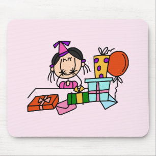 Tapis De Souris Fille aux cheveux noirs avec T-shirts de cadeaux d