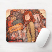 Tapis De Souris Fille avec bagages (Avec souris)