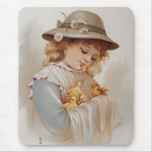Tapis De Souris Fille avec des petits canards